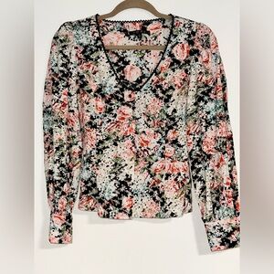 Forte Floral Blouse - Black, Pink, Green